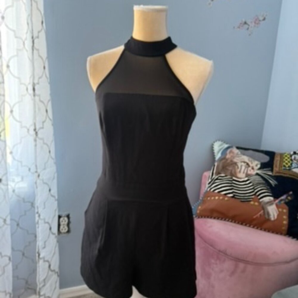 Marciano mesh neckline romper